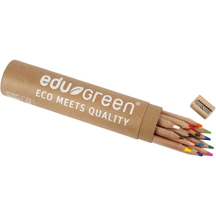 Edugreen Kraftiga Färgpennor, kärna 5 mm, mixade färger, 12 st./ 1 förp.