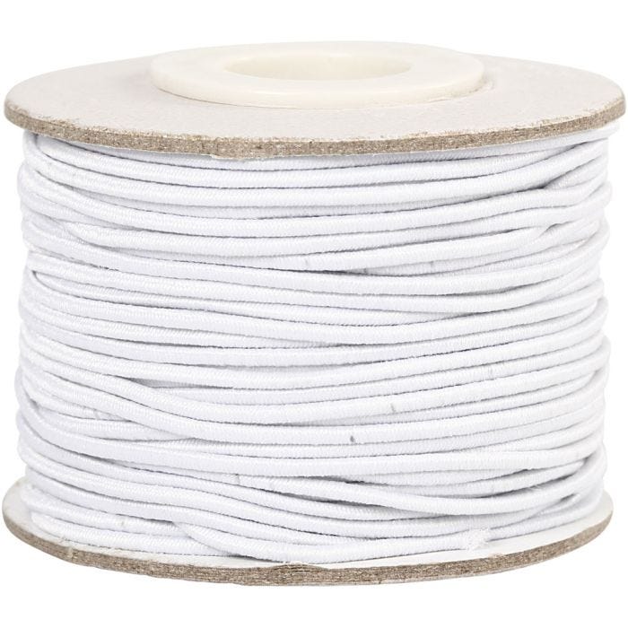 Elastisk smyckestråd, tjocklek 1 mm, vit, 25 m/ 1 rl.