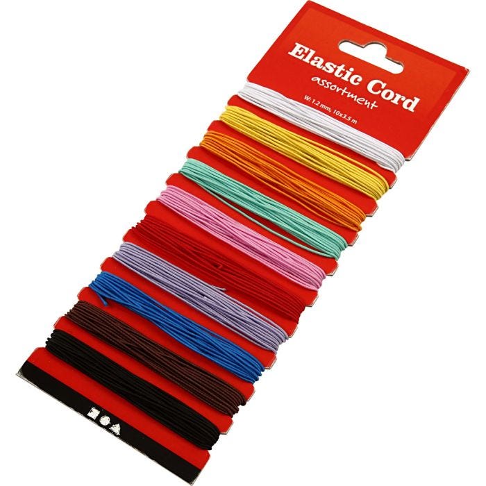 Elastiskt snöre, tjocklek 1 mm, 10x3.50 m/ 1 förp.
