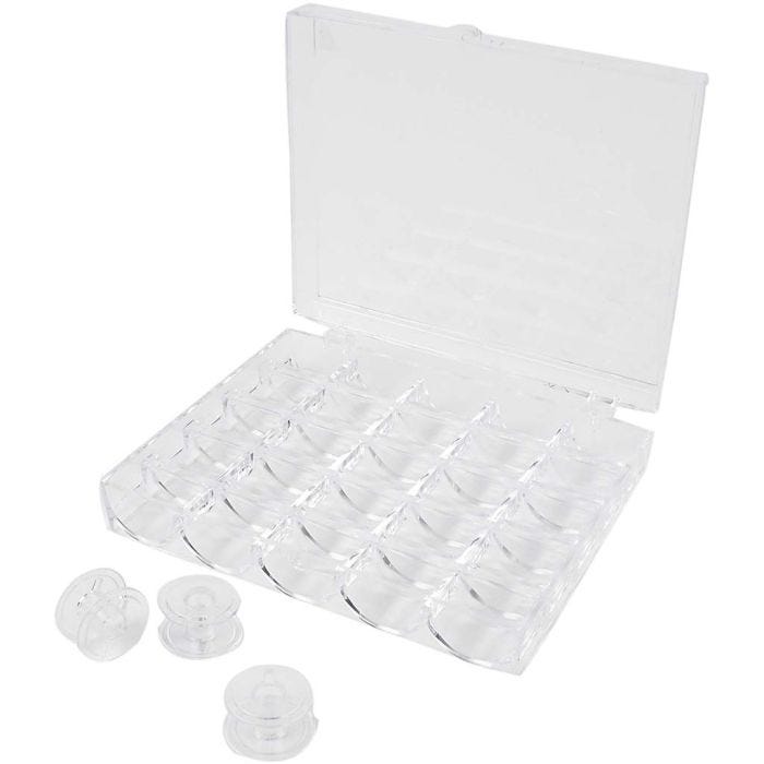 Symaskinsspolar i box, H: 10 mm, Dia. 20 mm, 1 set