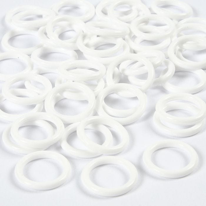 Plastring, stl. 15 mm, tjocklek 2 mm, vit, 50 st./ 1 förp.