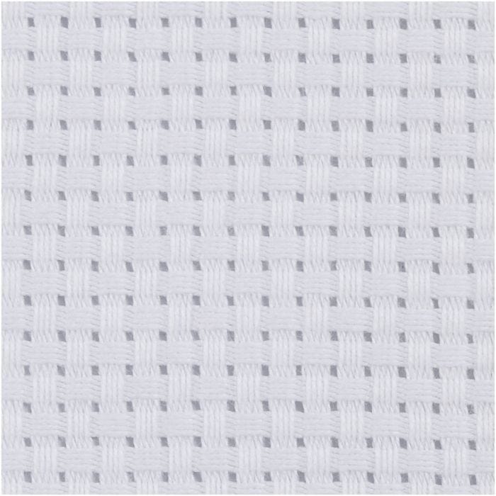 Aida broderiväv, stl. 50x50 cm, 35 rutor per 10 cm, vit, 1 st.