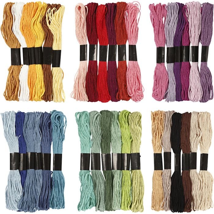 Broderitråd, tjocklek 1 mm, 252 bunt/ 1 förp.