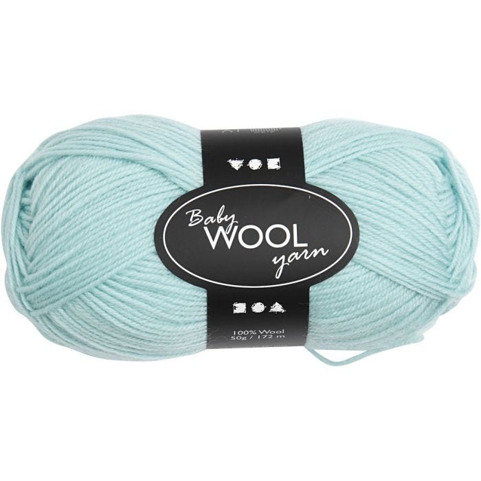 Babygarn, L: 172 M, mintgrön, 50 g/ 1 nystan