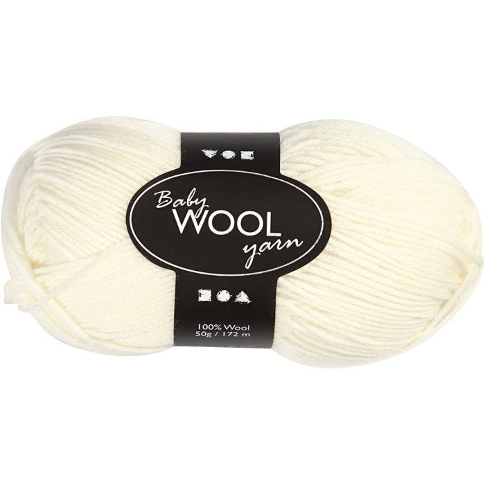 Babygarn, L: 172 M, cream, 50 g/ 1 nystan