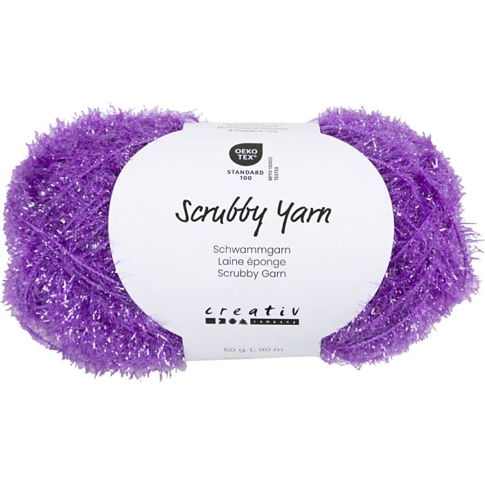 Scrubbygarn, L: 90 M, lila, 50 g/ 1 nystan