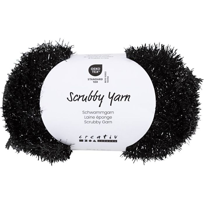 Scrubbygarn, L: 90 M, svart, 50 g/ 1 nystan