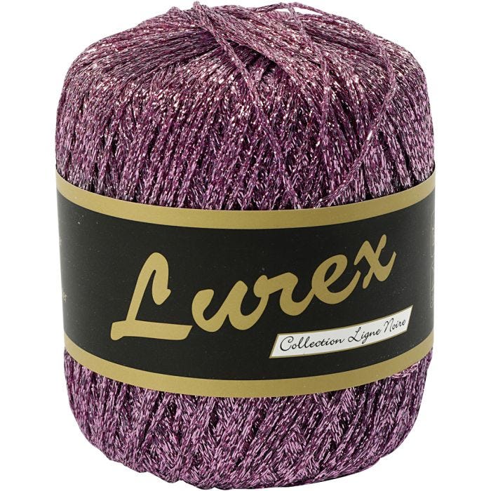 Lurex Garn, L: 160 M, lila, 25 g/ 1 nystan