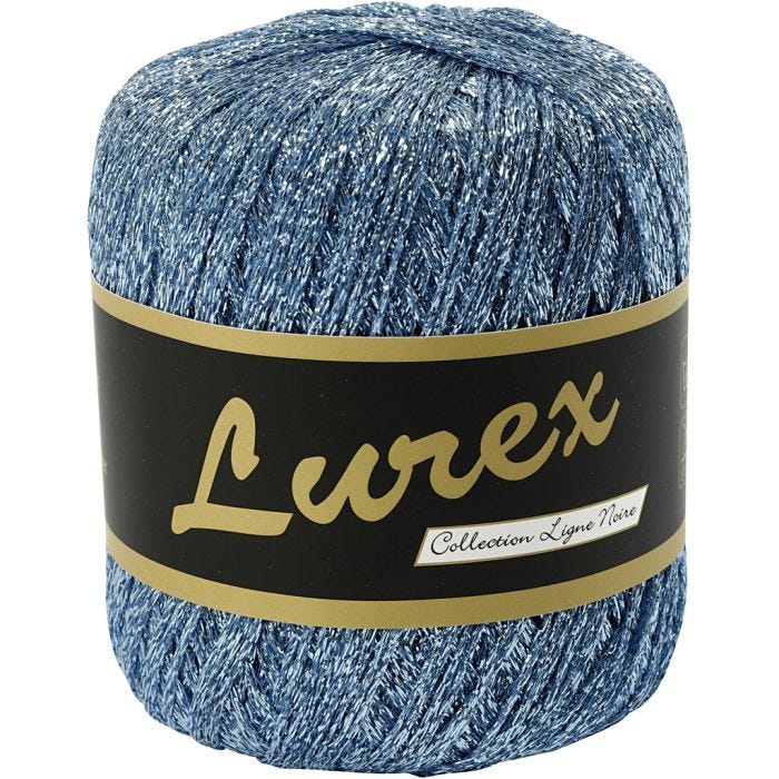 Lurex Garn, L: 160 M, ljusblå, 25 g/ 1 nystan