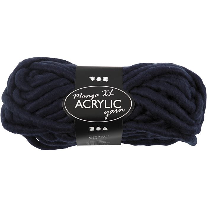 XL Akrylgarn, L: 17 M, stl. manga, mörkblå, 200 g/ 1 nystan