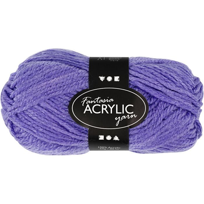 Fantasia Akrylgarn, L: 80 M, lila, 50 g/ 1 nystan