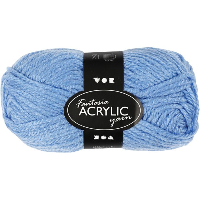 Fantasia Akrylgarn, L: 80 M, blå, 50 g/ 1 nystan