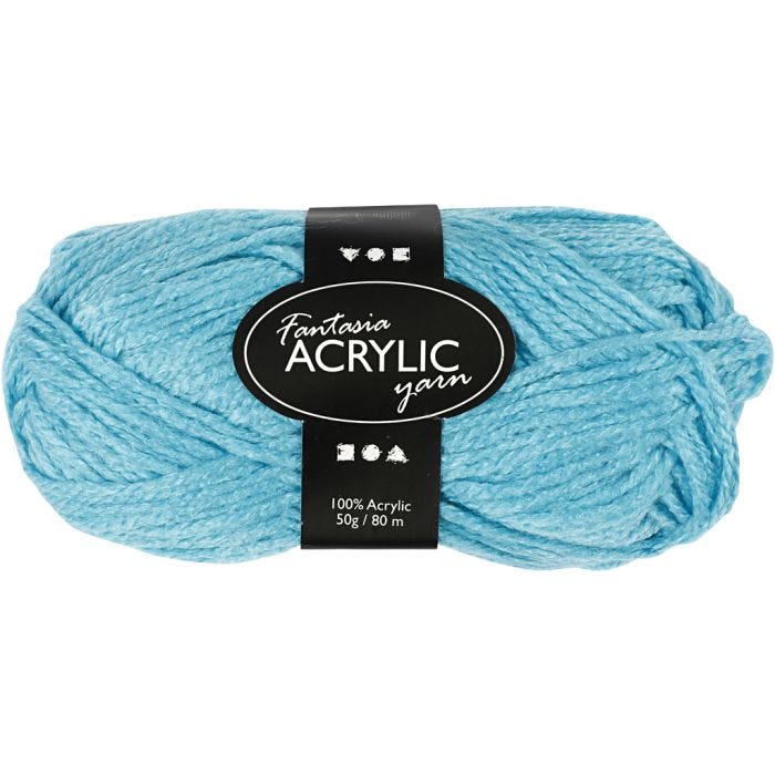 Fantasia Akrylgarn, L: 80 M, turkos, 50 g/ 1 nystan