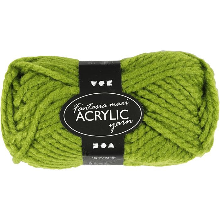 Fantasia Akrylgarn, L: 35 M, Maxi, grön, 50 g/ 1 nystan