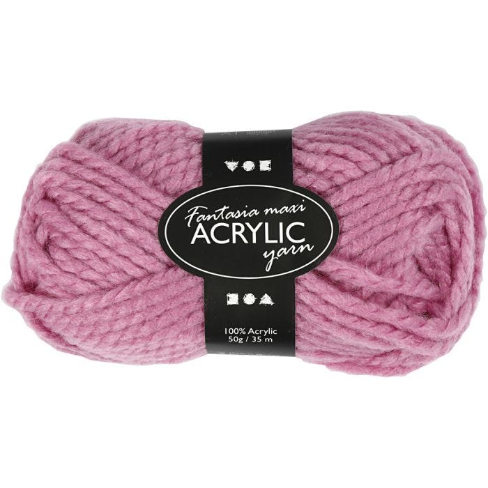 Fantasia Akrylgarn, L: 35 m, Maxi, rosa, 50g/ 1 nystan