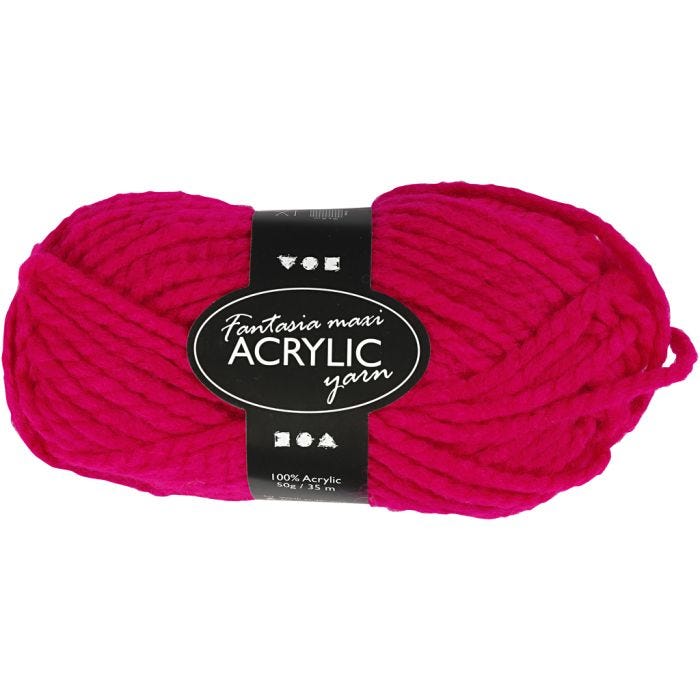 Fantasia Akrylgarn, L: 35 M, Maxi, fuchsia, 50 g/ 1 nystan