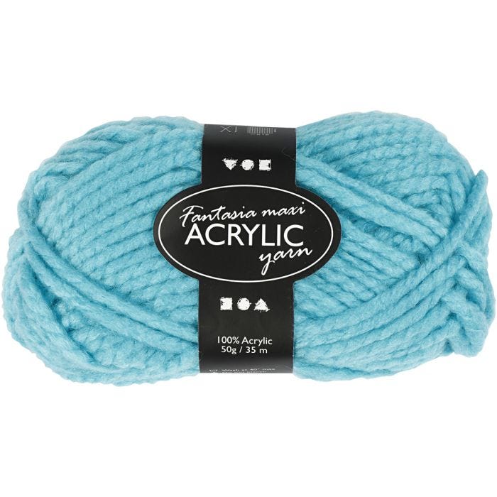 Fantasia Akrylgarn, L: 35 M, Maxi, turkos, 50 g/ 1 nystan