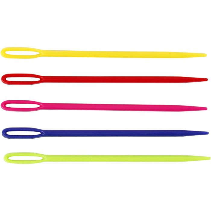 Sticknålar, L: 7 cm, mixade färger, 5 st./ 1 förp.