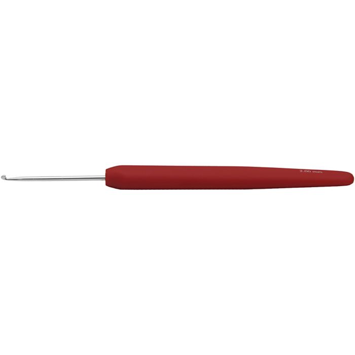 Virknål, 2, L: 13,3 cm, stl. 2 mm, röd, 1 st.