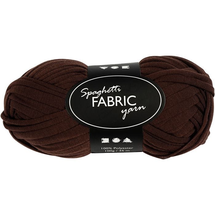 Spagettigarn, L: 35 M, brun, 100 g/ 1 nystan