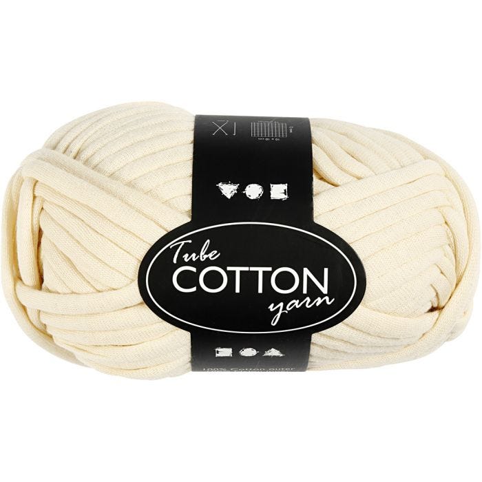 Tubgarn, L: 45 M, råvit, 100 g/ 1 nystan
