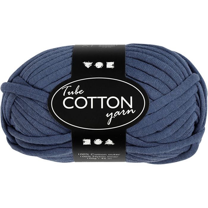 Tubgarn, L: 45 M, mörkblå, 100 g/ 1 nystan