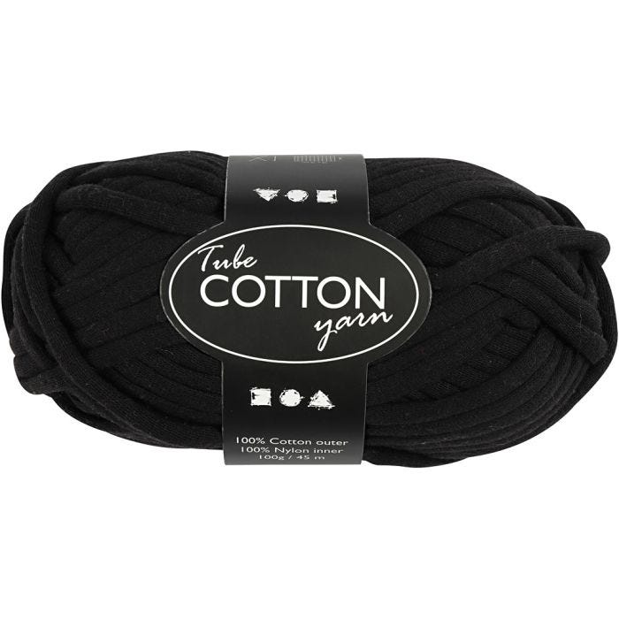 Tubgarn, L: 45 M, svart, 100 g/ 1 nystan