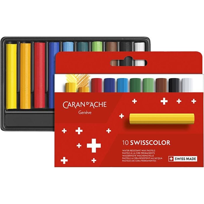 CARAN D’ACHE Neocolor I, Junior, L: 5 cm, tjocklek 8,5 mm, mixade färger, 10 st./ 1 förp.