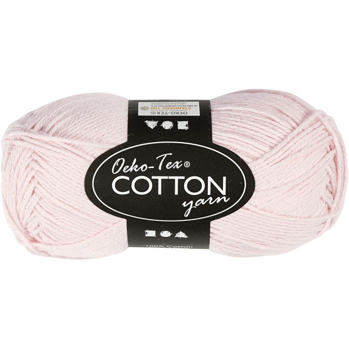Bomullsgarn, nr. 8/4, L: 170 M, dusty rose, 50 g/ 1 nystan