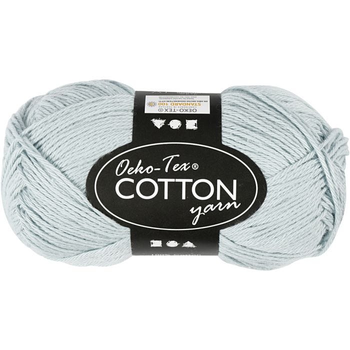 Bomullsgarn, nr. 8/4, L: 170 M, dusty blue, 50 g/ 1 nystan