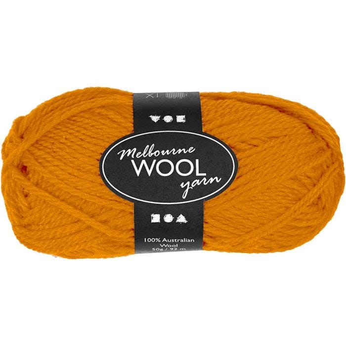 Melbourne ullgarn, L: 92 M, ockra, 50 g/ 1 nystan
