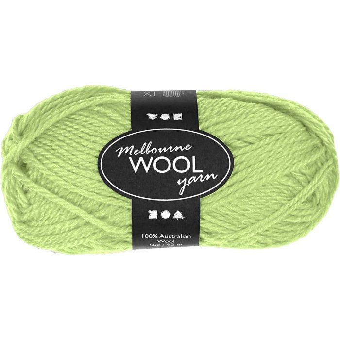 Melbourne ullgarn, L: 92 M, neongrön, 50 g/ 1 nystan