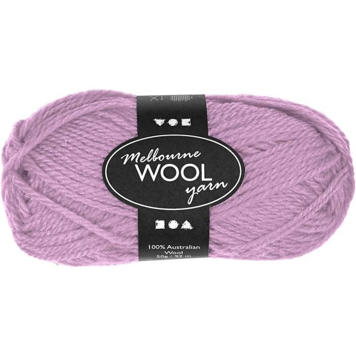 Melbourne ullgarn, L: 92 M, rosa, 50 g/ 1 nystan
