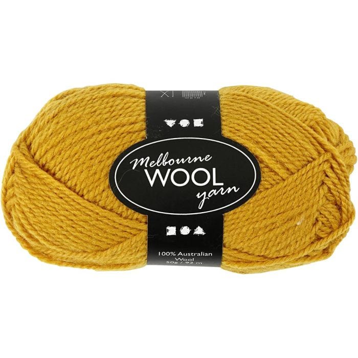 Melbourne ullgarn, L: 92 M, mörkgul, 50 g/ 1 nystan