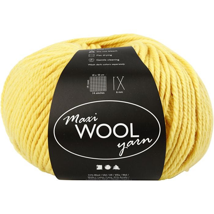 Ullgarn, L: 125 M, gul, 100 g/ 1 nystan
