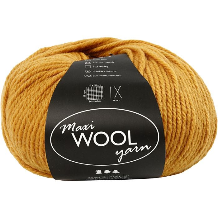 Ullgarn, L: 125 M, mörkgul, 100 g/ 1 nystan