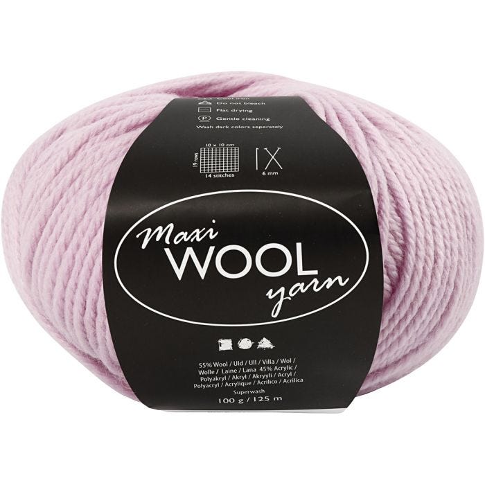 Ullgarn, L: 125 M, dusty rosa, 100 g/ 1 nystan