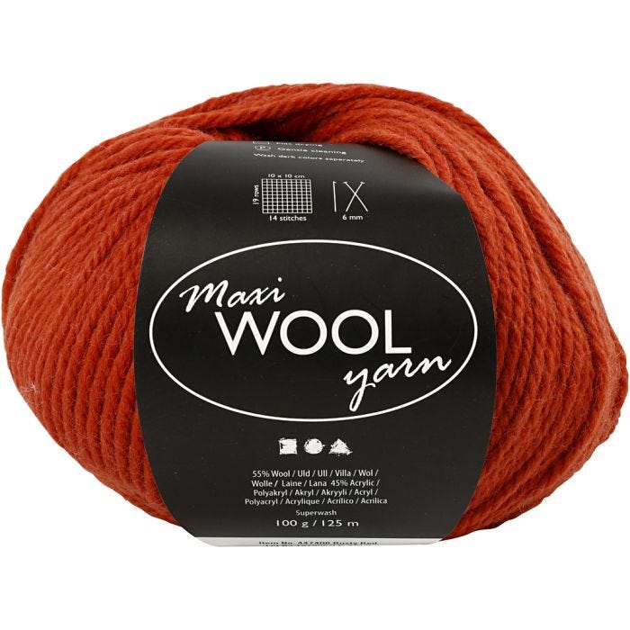 Ullgarn, L: 125 M, rostbrun, 100 g/ 1 nystan