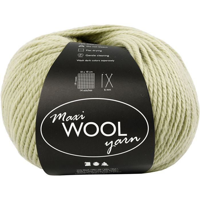 Ullgarn, L: 125 M, ljusgrön, 100 g/ 1 nystan