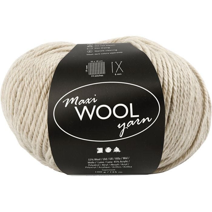 Ullgarn, L: 125 M, sandmelerad, 100 g/ 1 nystan