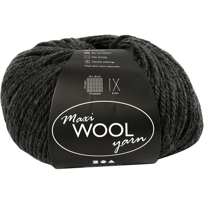 Ullgarn, L: 125 M, mörkgråmelerad, 100 g/ 1 nystan