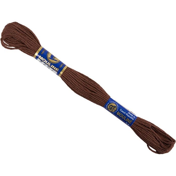 Broderigarn, brun, 8 m/ 1 bunt