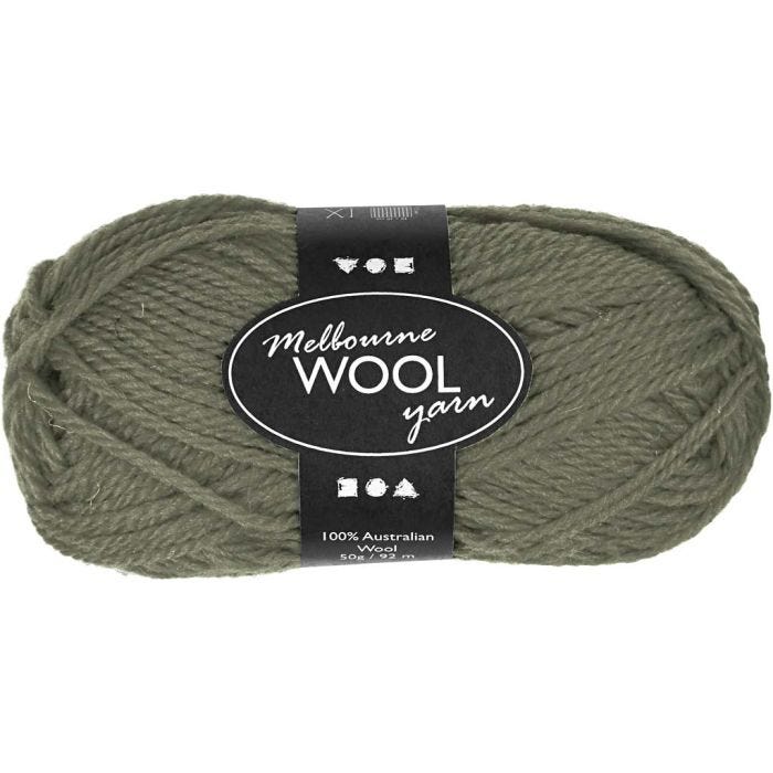 Melbourne ullgarn, L: 92 M, mörkgrön, 50 g/ 1 nystan