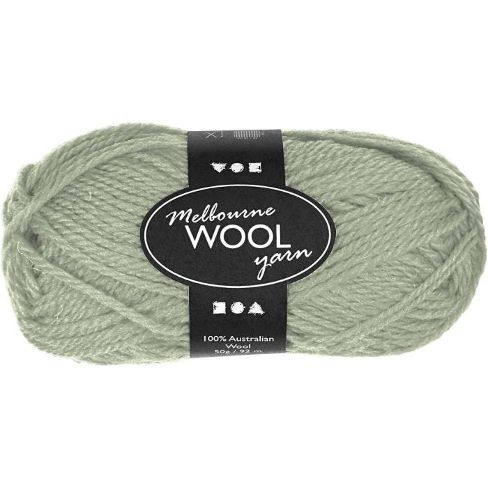 Melbourne ullgarn, L: 92 M, ljusgrön, 50 g/ 1 nystan