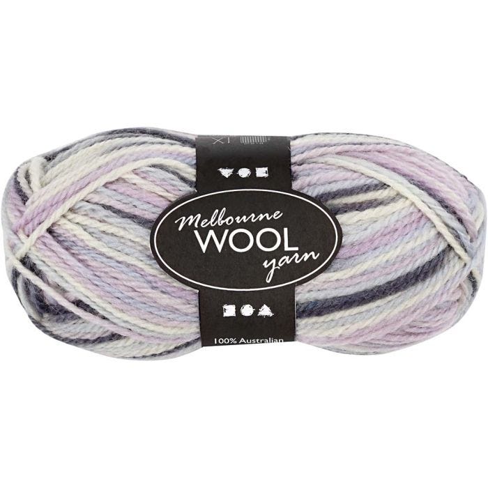 Melbourne ullgarn, L: 92 M, pastelllila, 50 g/ 1 nystan