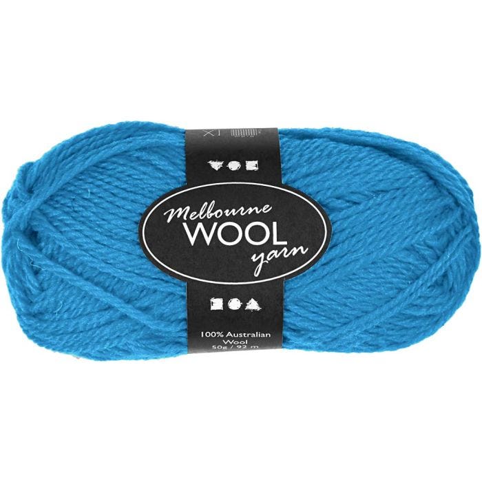 Melbourne ullgarn, L: 92 M, ljusblå, 50 g/ 1 nystan