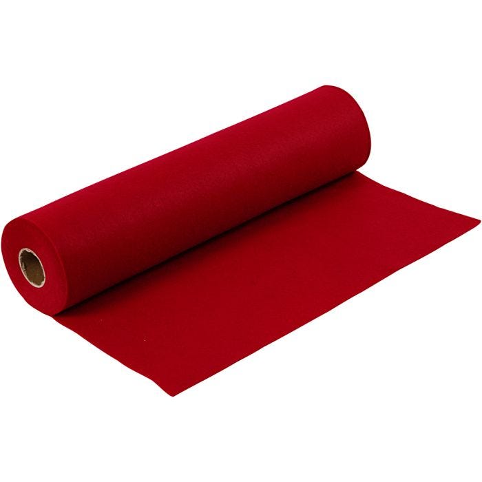 Hobbyfilt, B: 45 cm, tjocklek 1,5 mm, 180-200 g, gml. röd, 5 m/ 1 rl.