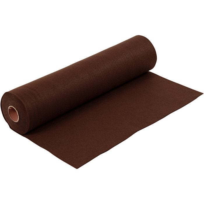 Hobbyfilt, B: 45 cm, tjocklek 1,5 mm, 180-200 g, brun, 5 m/ 1 rl.