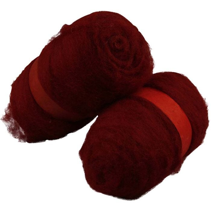 Kardad Ull, varmröd, 2x100 g/ 1 förp.