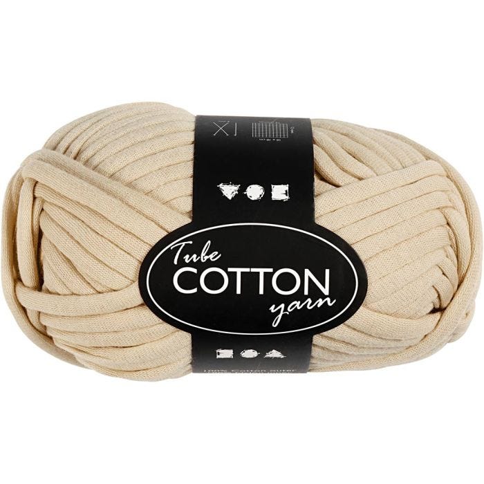 Tubgarn, L: 45 M, beige, 100 g/ 1 nystan